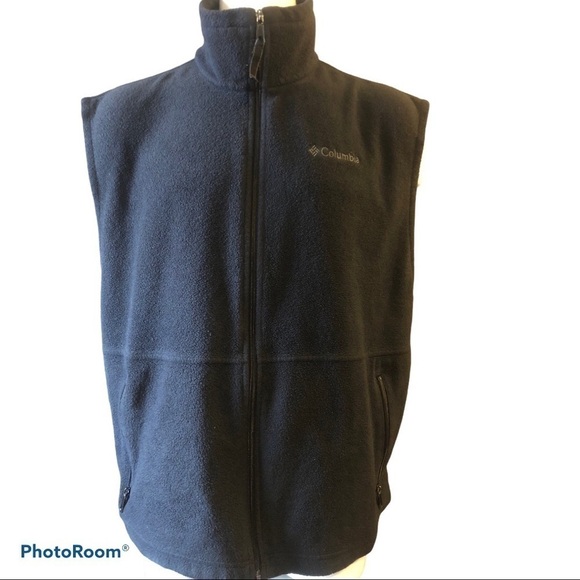 COLUMBIA black fleece full zip vest - Picture 1 of 8